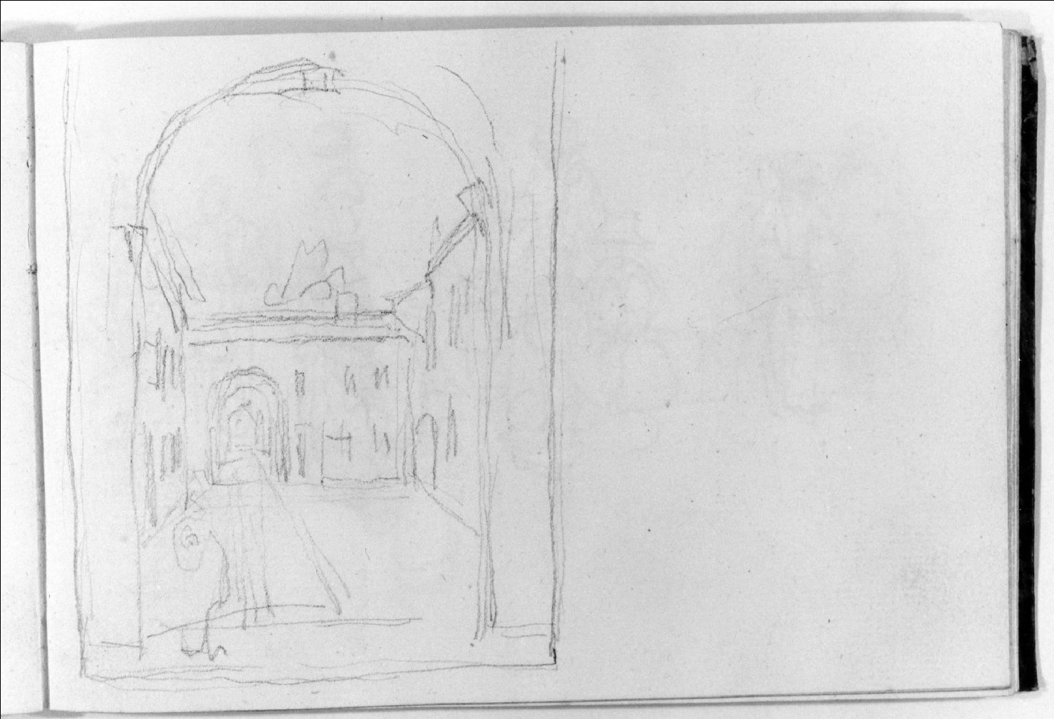 interno di cortile (disegno, serie) di Canella Carlo (seconda metà sec. XIX)