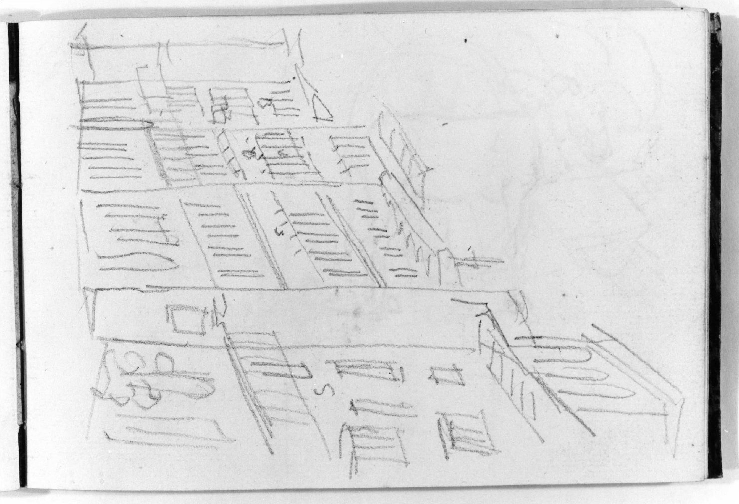 Piazza Erbe a Verona (disegno, serie) di Canella Carlo (prima metà sec. XIX)