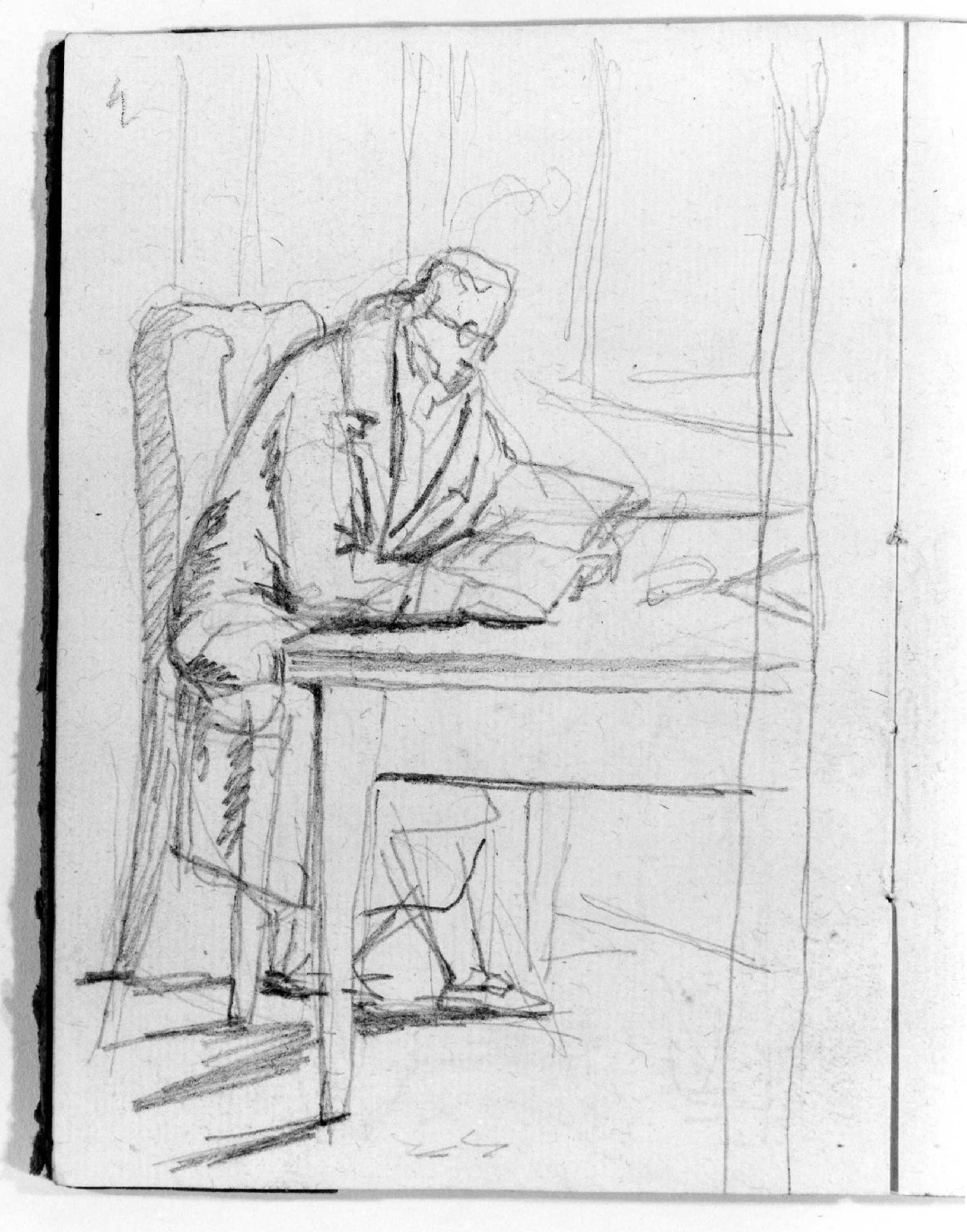 figura maschile seduta (disegno, serie) di Canella Giuseppe (prima metà sec. XIX)