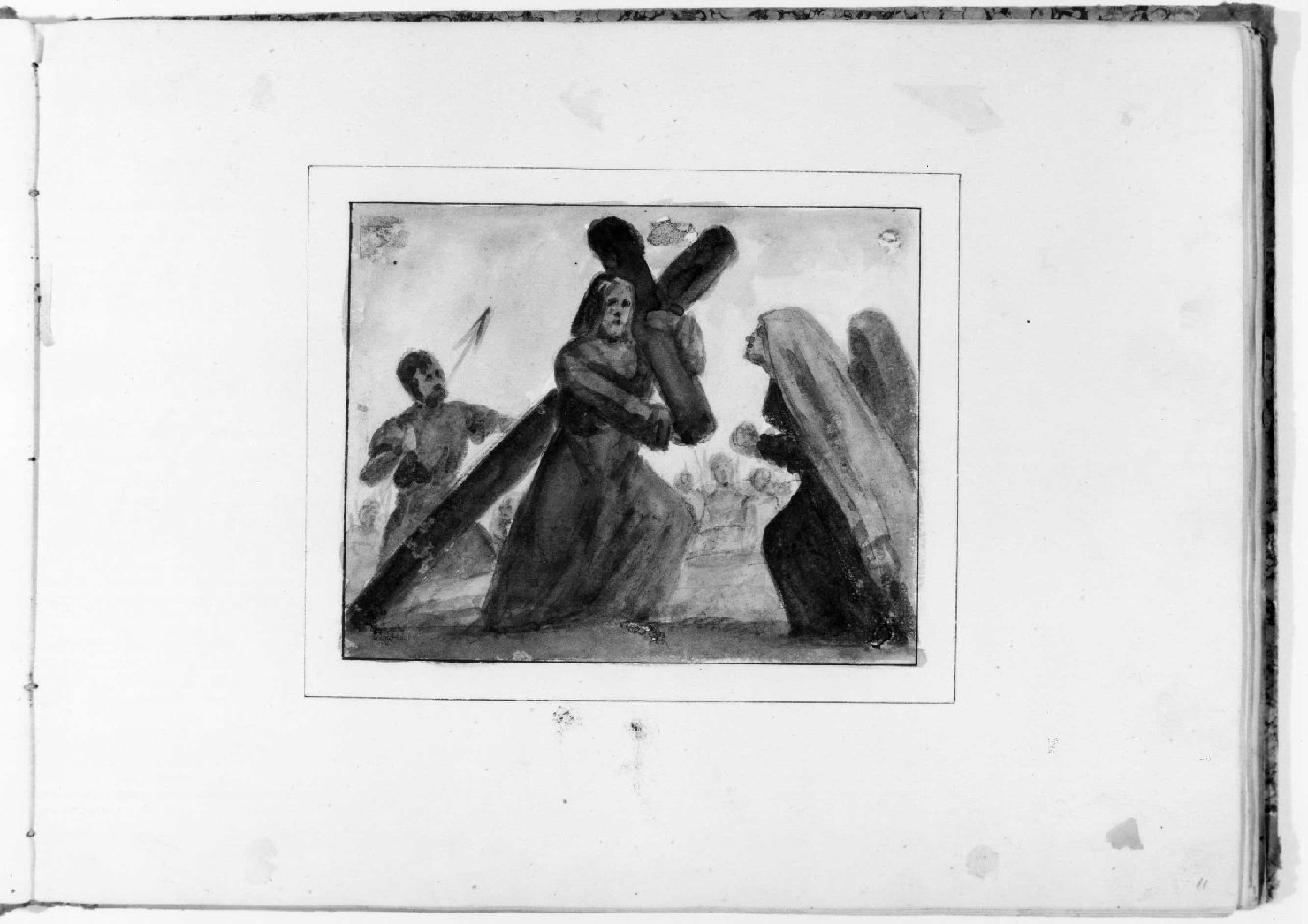 Cristo incontra la Madonna sulla via del Calvario (disegno, serie) di Recchia Angelo (metà sec. XIX)