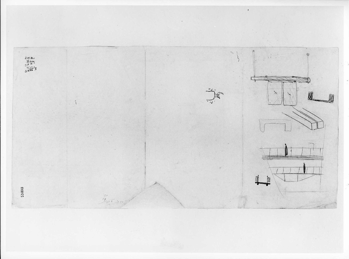 corte e giardino del Museo di Castelvecchio di Verona (disegno preparatorio) di Scarpa Carlo (sec. XX)
