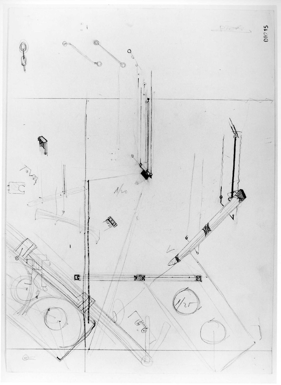 illuminazione e controsoffitti del Museo di Castelvecchio di Verona (disegno preparatorio) di Scarpa Carlo (sec. XX)