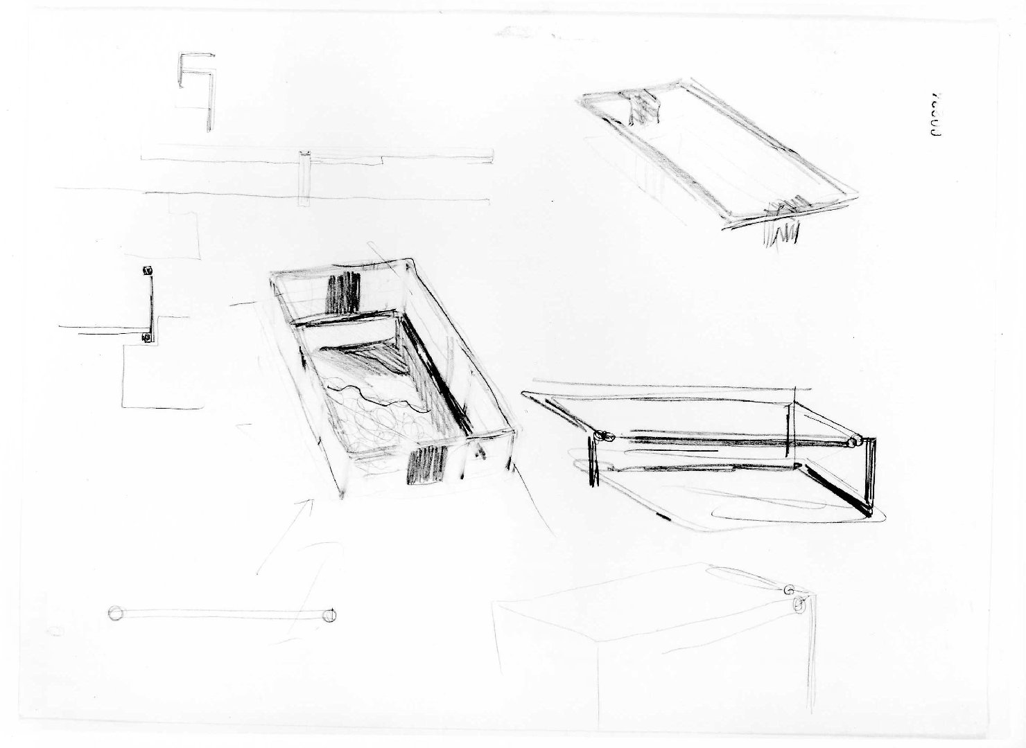 restauro dell'ala della Galleria del Museo di Castelvecchio di Verona (disegno preparatorio) di Scarpa Carlo (sec. XX)