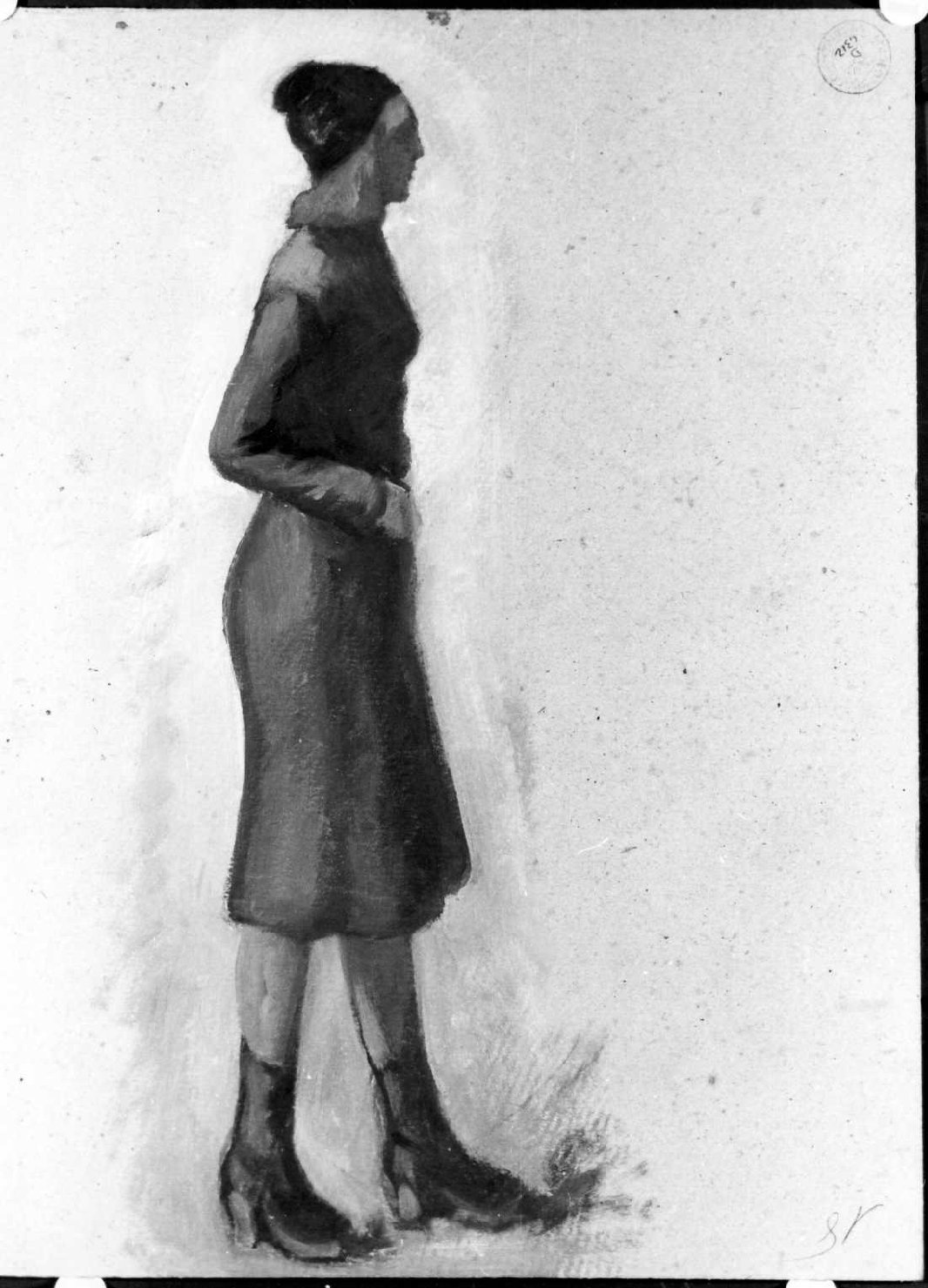 figura femminile (disegno) di Piccoli Domenico Stanislao (sec. XX)