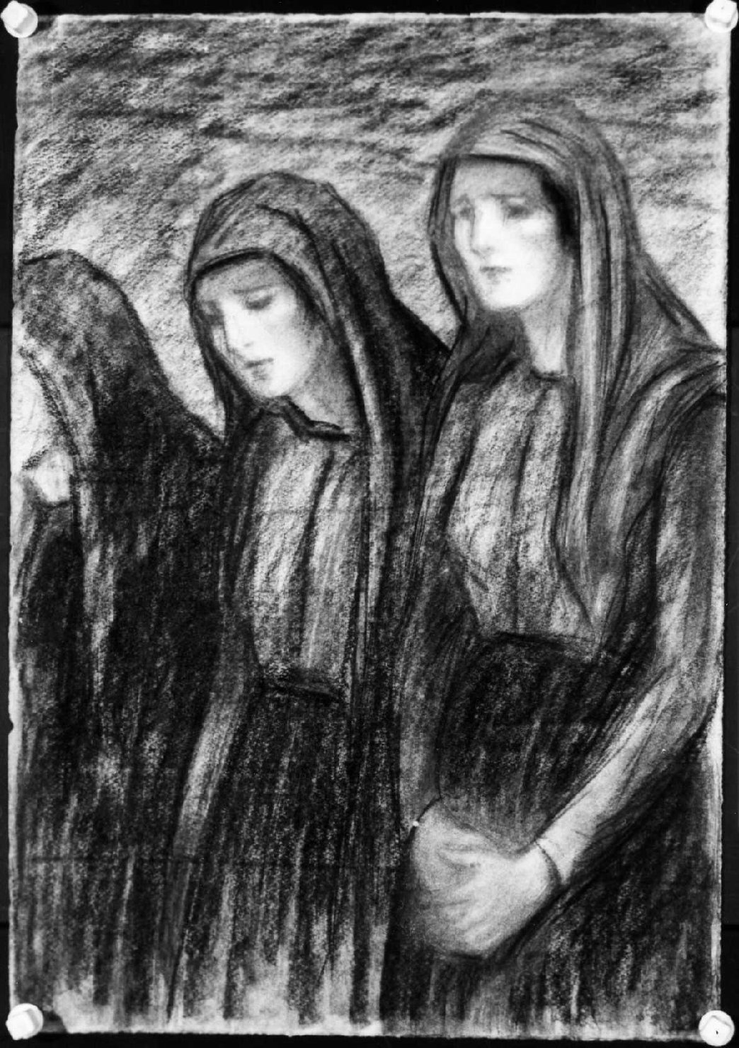 figure femminili velate (disegno) di Piccoli Domenico Stanislao (sec. XX)