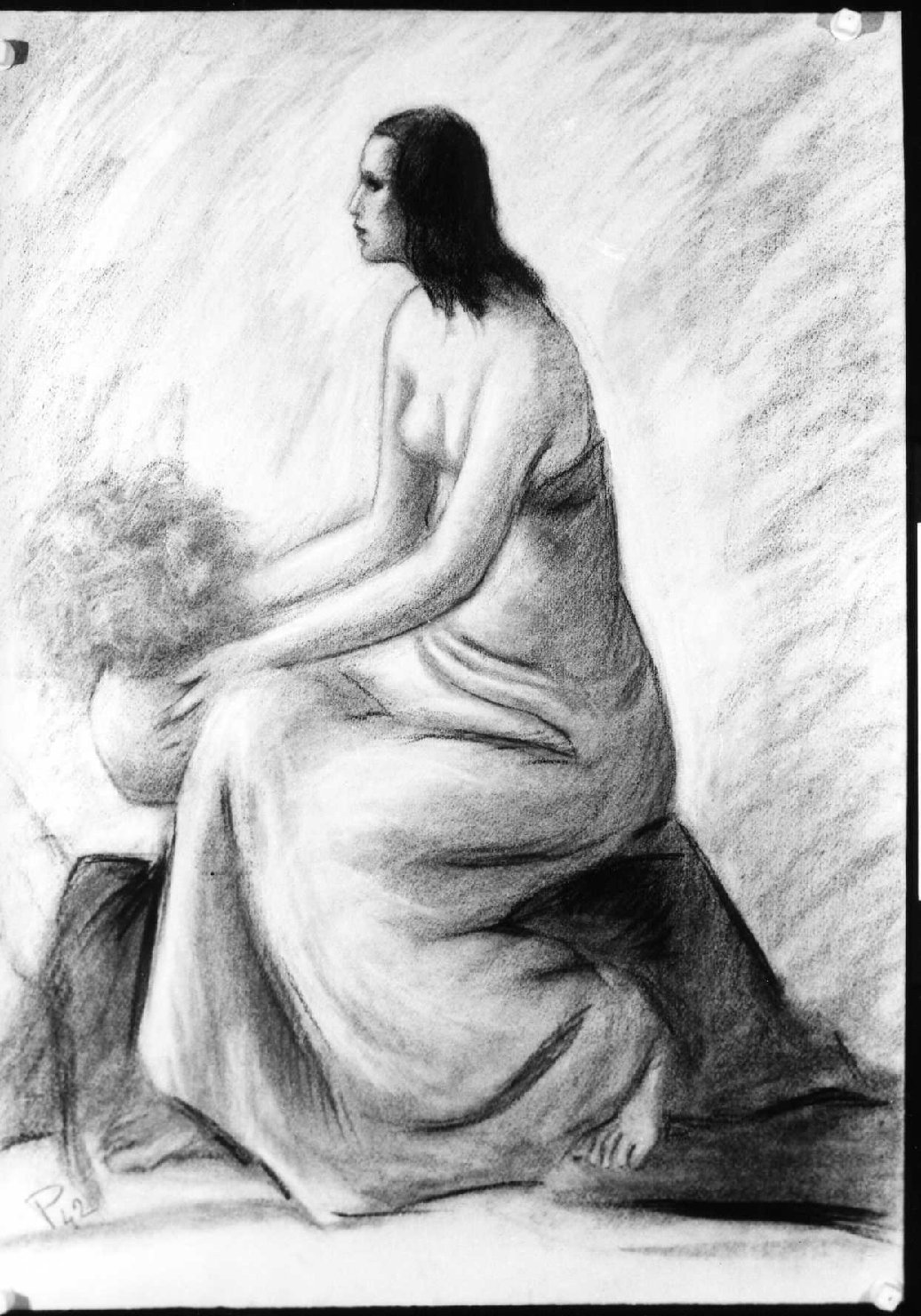 figura femminile (disegno) di Piccoli Domenico Stanislao (sec. XX)