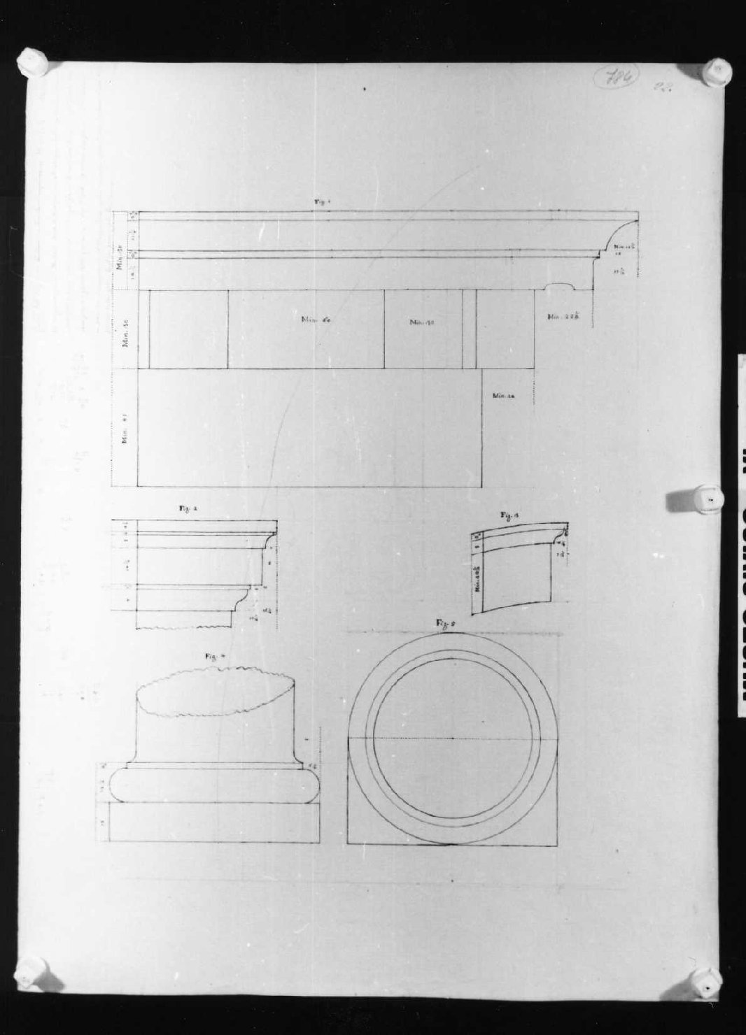 elementi architettonici (disegno, serie) di Calderari Ottone Maria (seconda metà sec. XVIII)