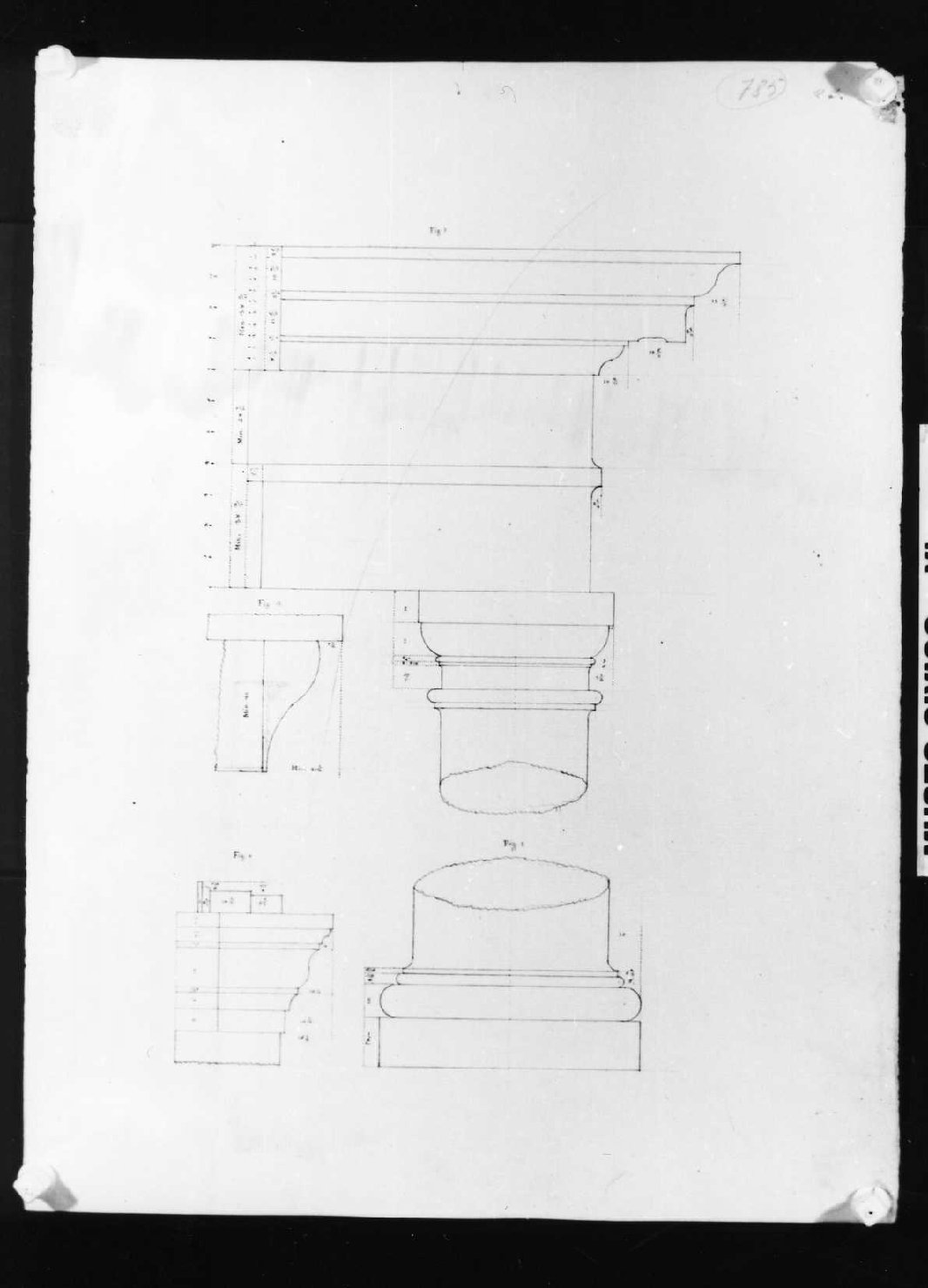 elementi architettonici (disegno, serie) di Calderari Ottone Maria (seconda metà sec. XVIII)