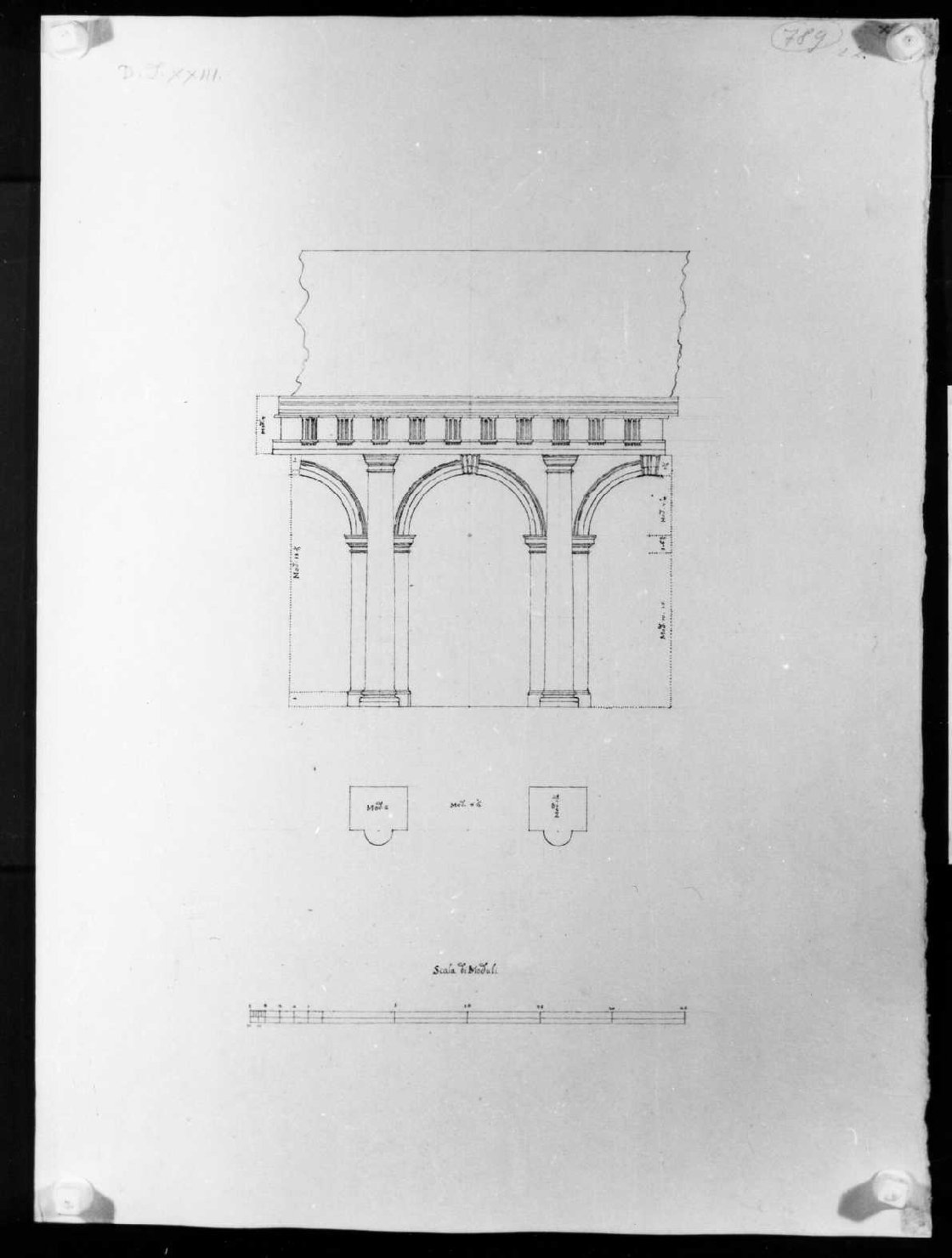 elementi architettonici (disegno, serie) di Calderari Ottone Maria (seconda metà sec. XVIII)