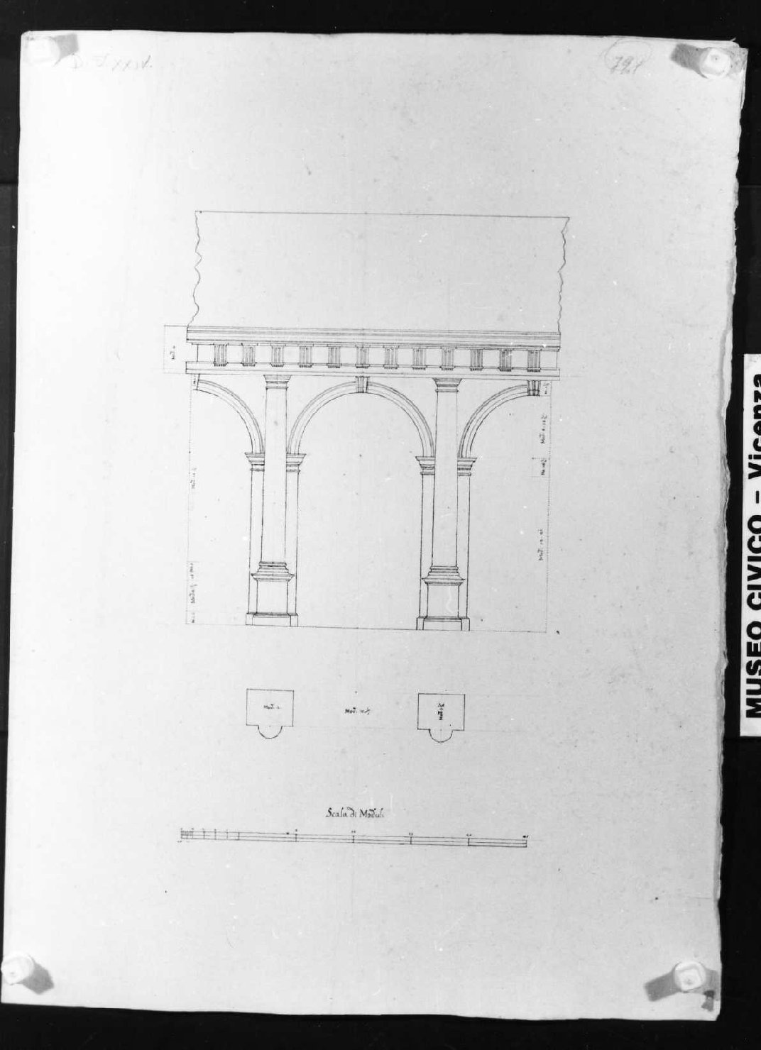 elementi architettonici (disegno, serie) di Calderari Ottone Maria (seconda metà sec. XVIII)