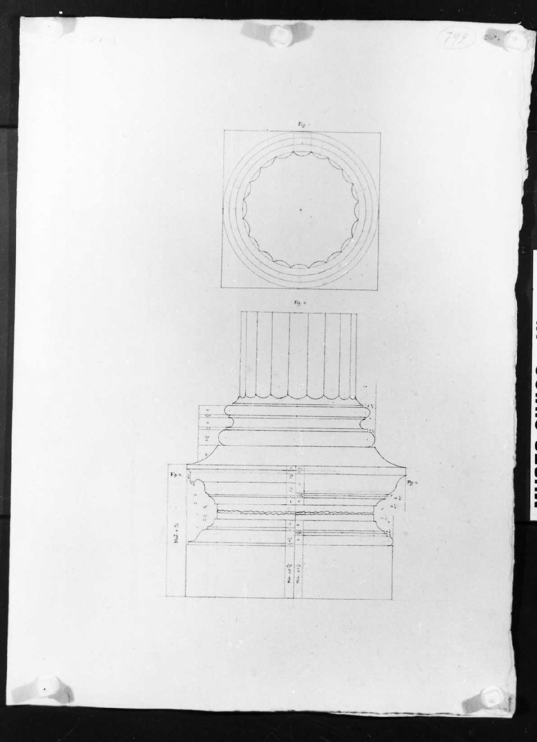 elementi architettonici (disegno, serie) di Calderari Ottone Maria (seconda metà sec. XVIII)