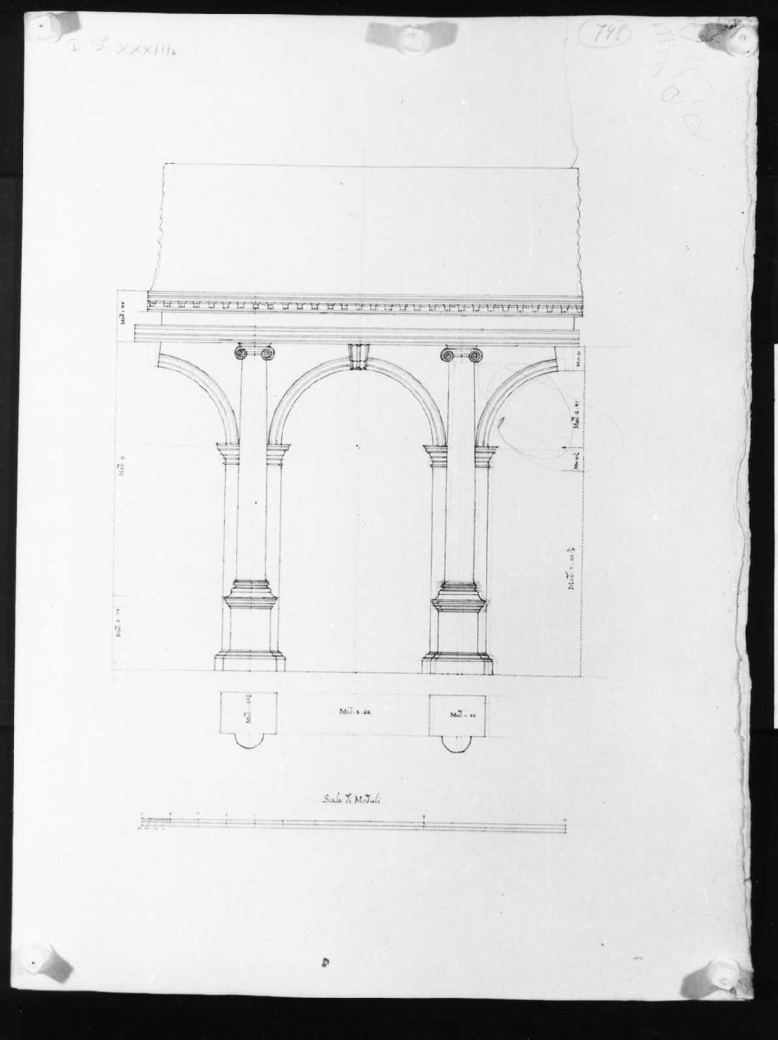 elementi architettonici (disegno, serie) di Calderari Ottone Maria (seconda metà sec. XVIII)