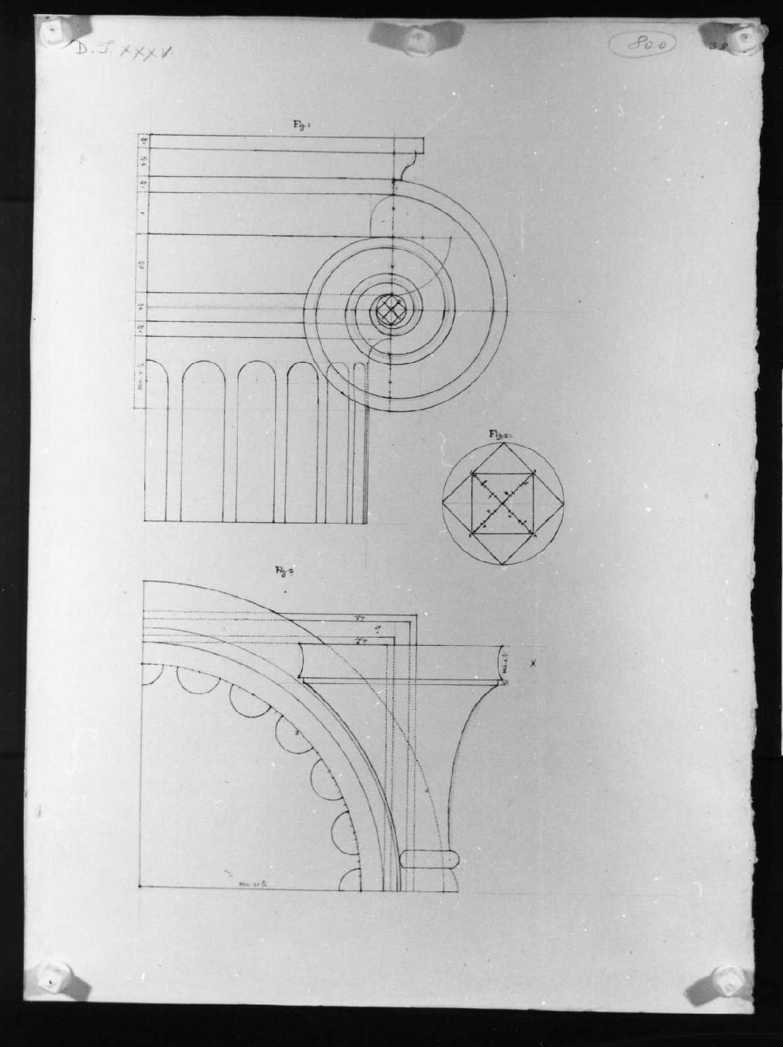 elementi architettonici (disegno, serie) di Calderari Ottone Maria (seconda metà sec. XVIII)