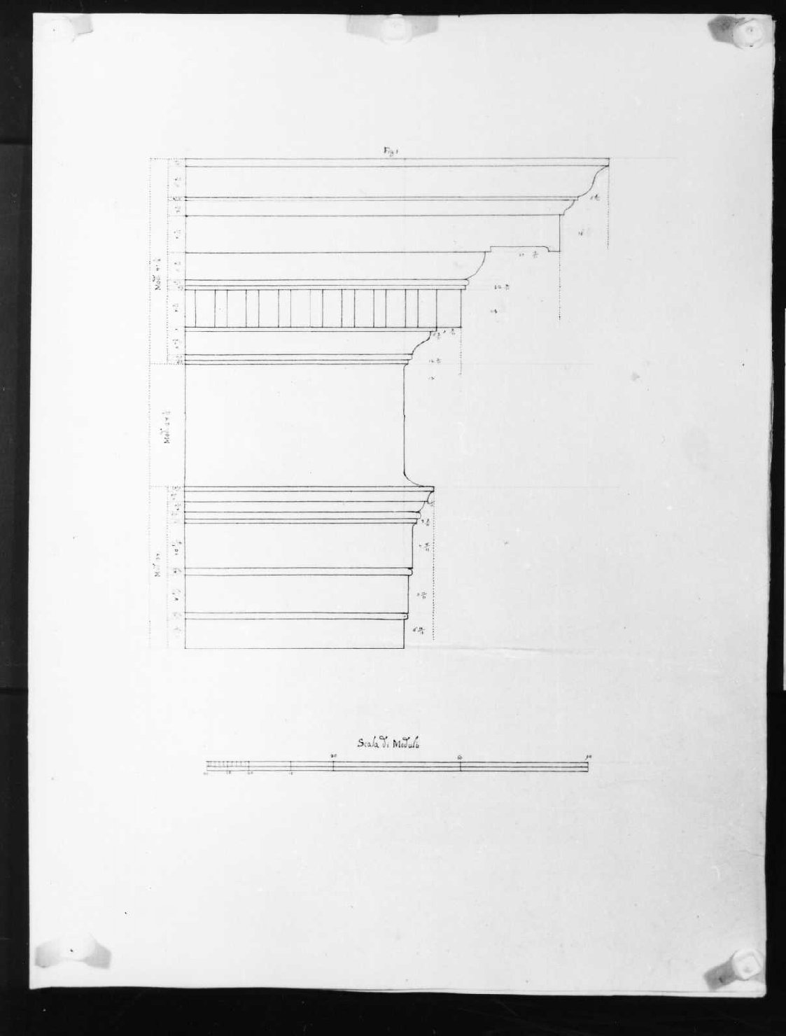 elementi architettonici (disegno, serie) di Calderari Ottone Maria (seconda metà sec. XVIII)