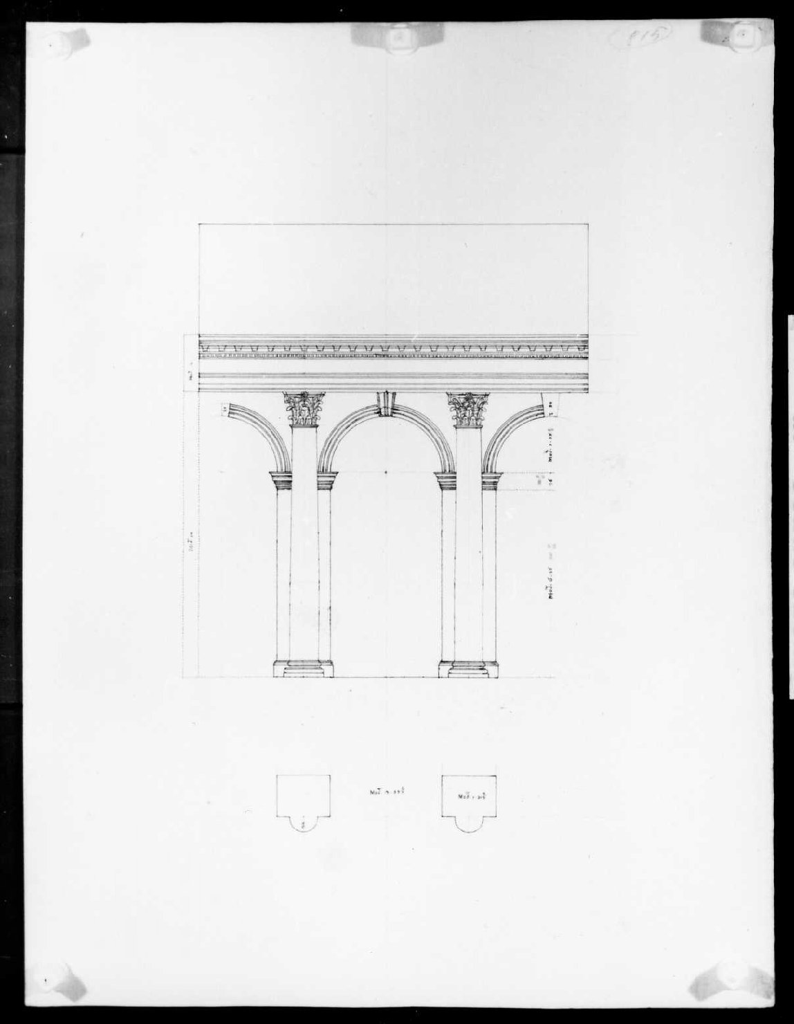 elementi architettonici (disegno, serie) di Calderari Ottone Maria (seconda metà sec. XVIII)