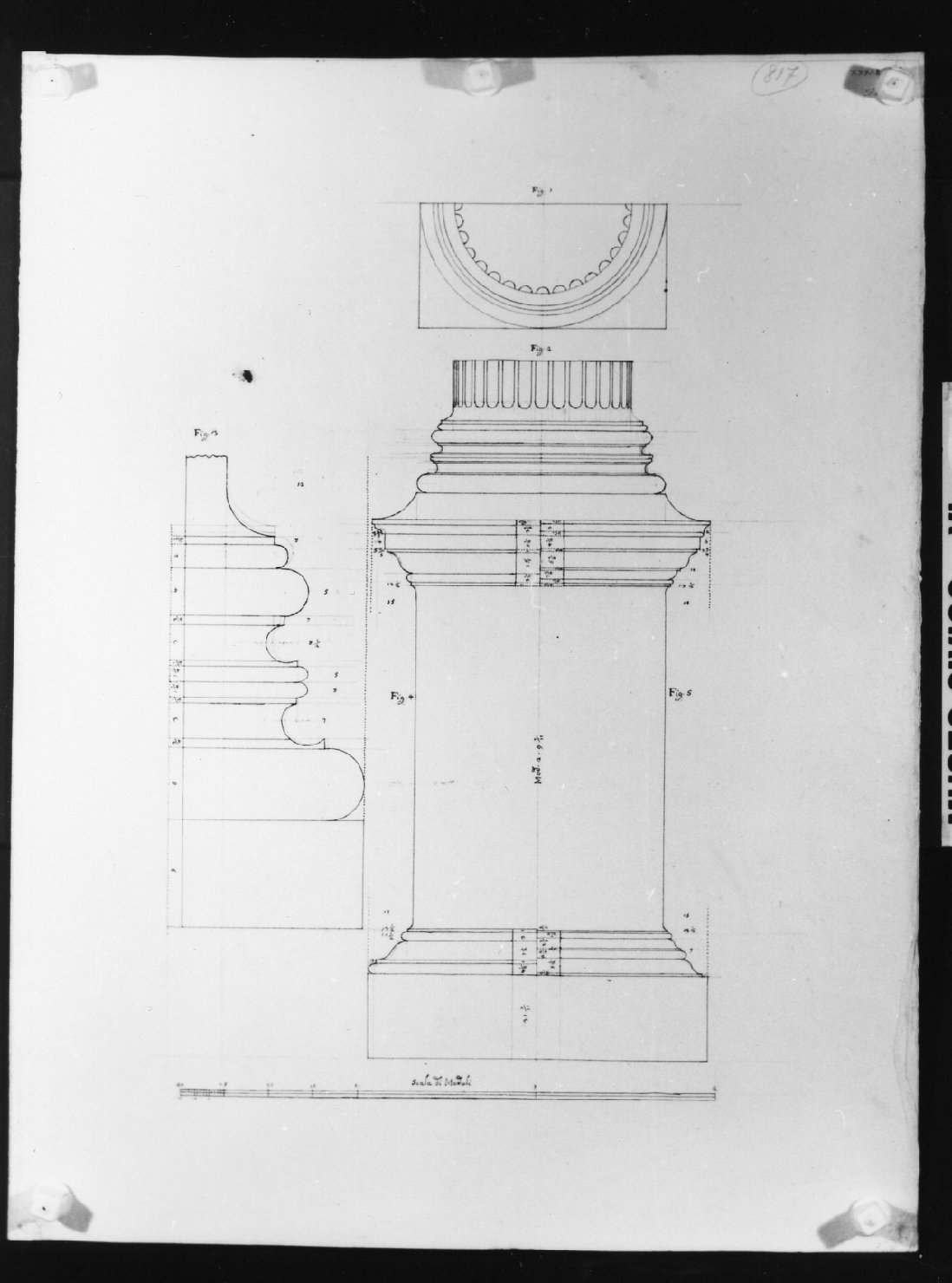 elementi architettonici (disegno, serie) di Calderari Ottone Maria (seconda metà sec. XVIII)