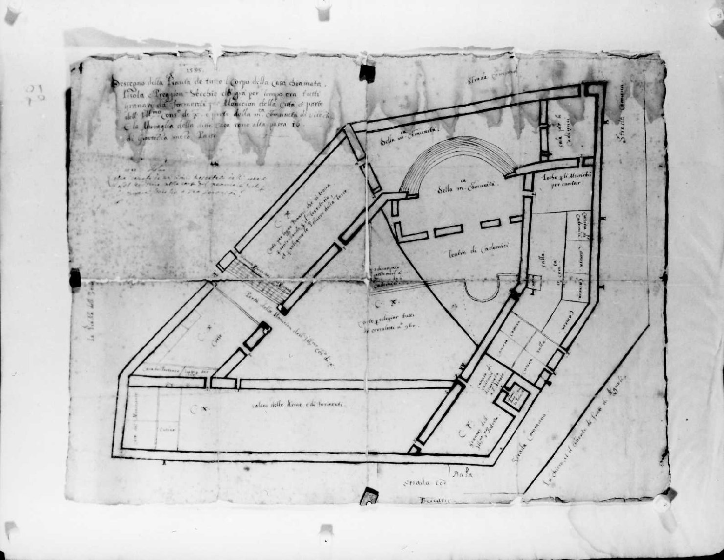 rilievo di sito urbano (disegno) - ambito vicentino (sec. XVI)