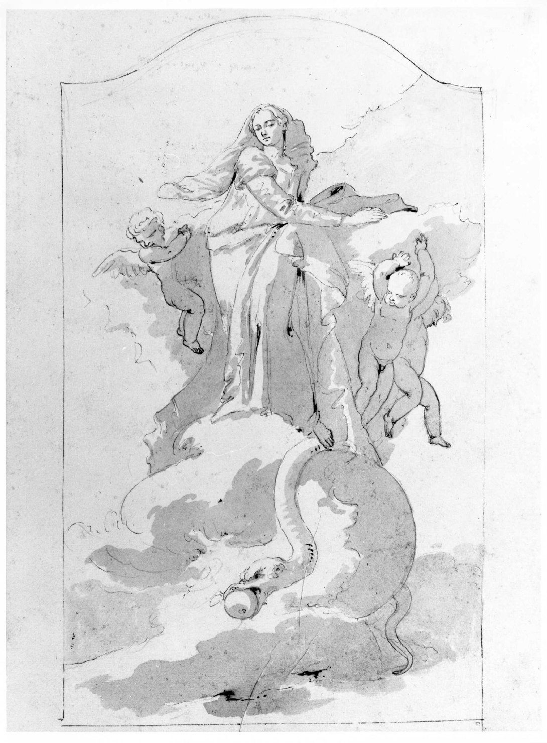 Immacolata Concezione (disegno) di Lorenzi Francesco (sec. XVIII)