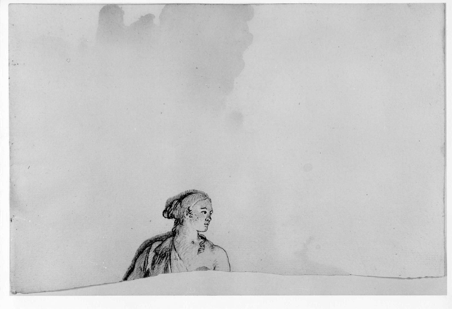 testa di donna (disegno) di Lorenzi Francesco (metà sec. XVIII)