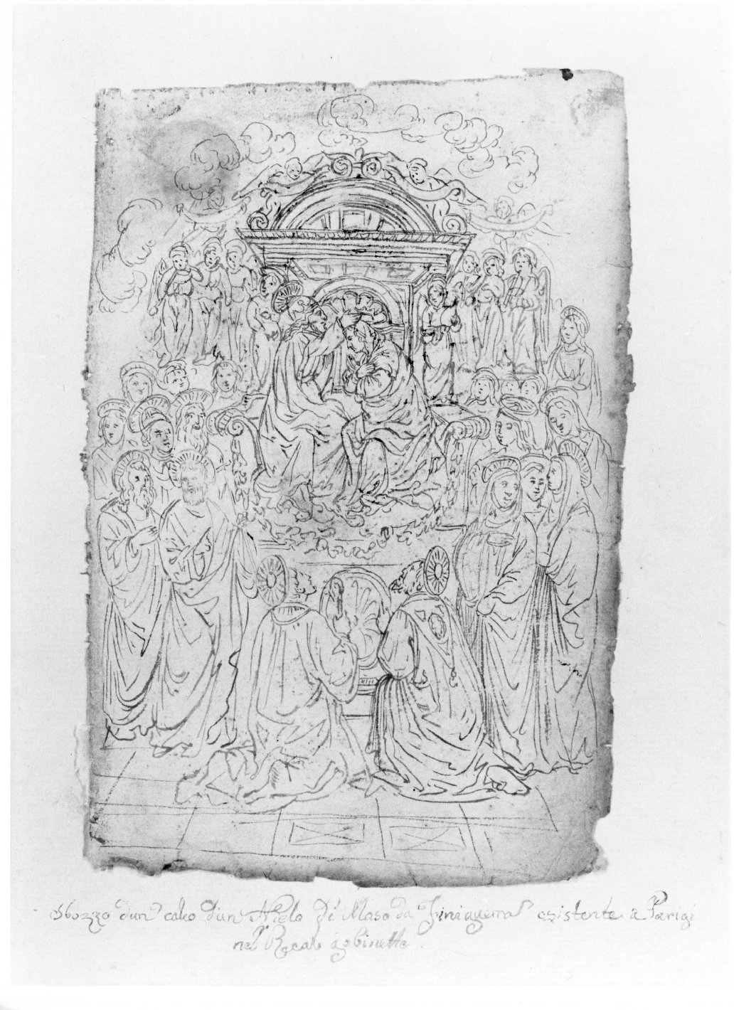 incoronazione di Maria Vergine (disegno) di Nanin Pietro (metà sec. XIX)