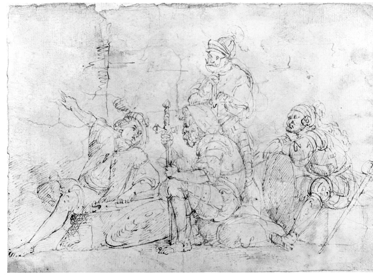 soldati a riposo (disegno) di Nanin Pietro (metà sec. XIX)