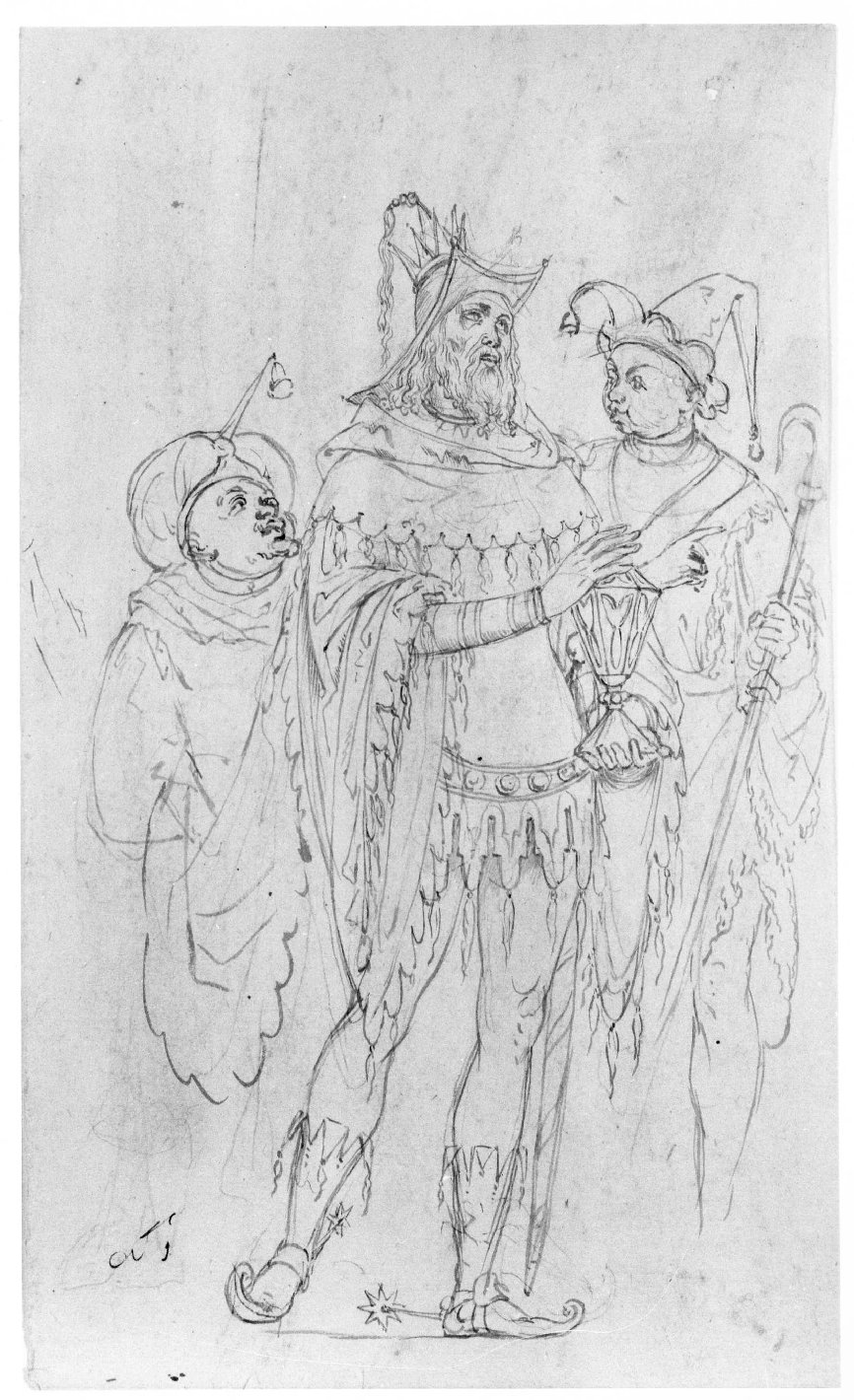Melchiorre e paggi (disegno) di Nanin Pietro (metà sec. XIX)
