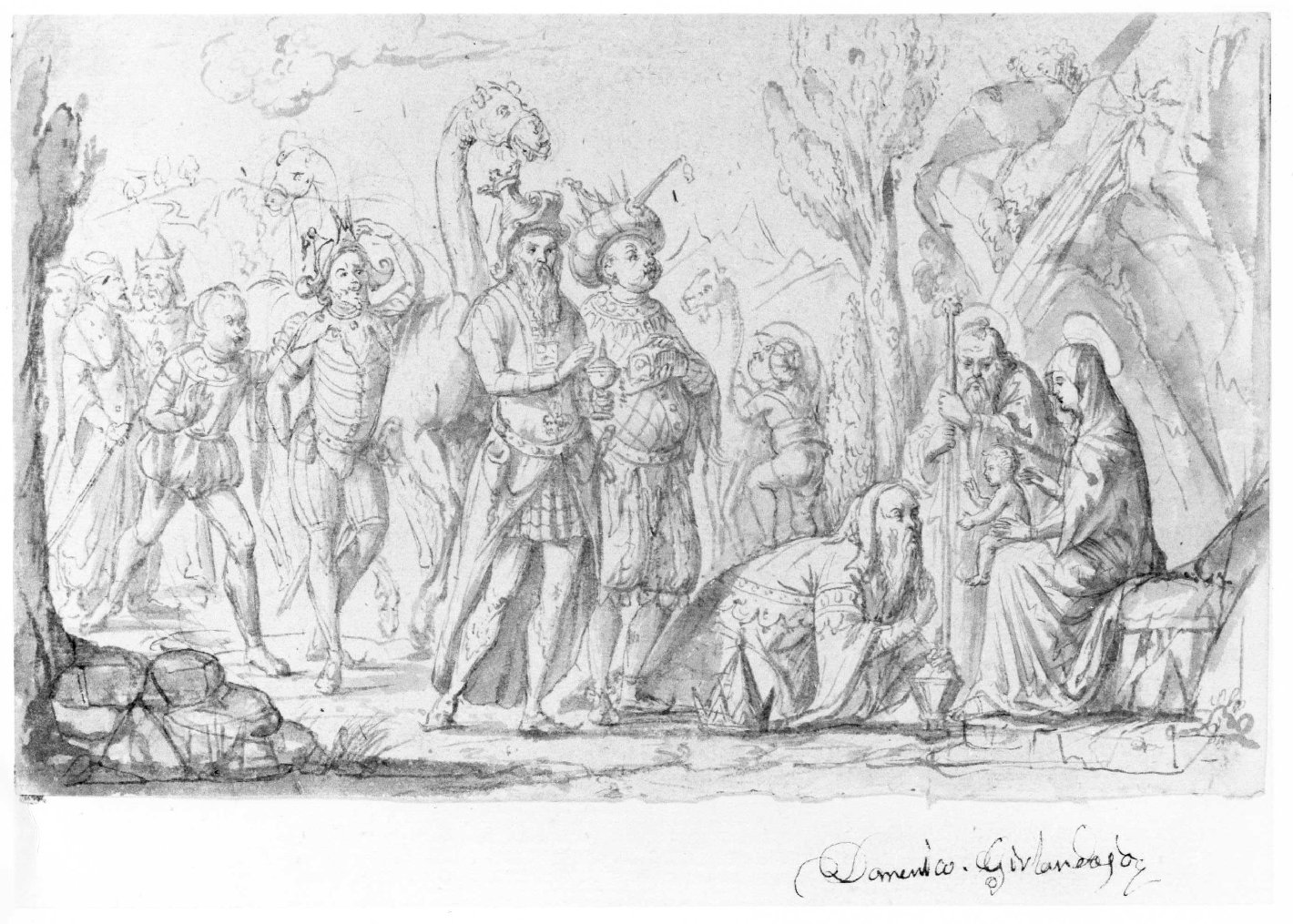 adorazione dei Re Magi (disegno) di Nanin Pietro (metà sec. XIX)