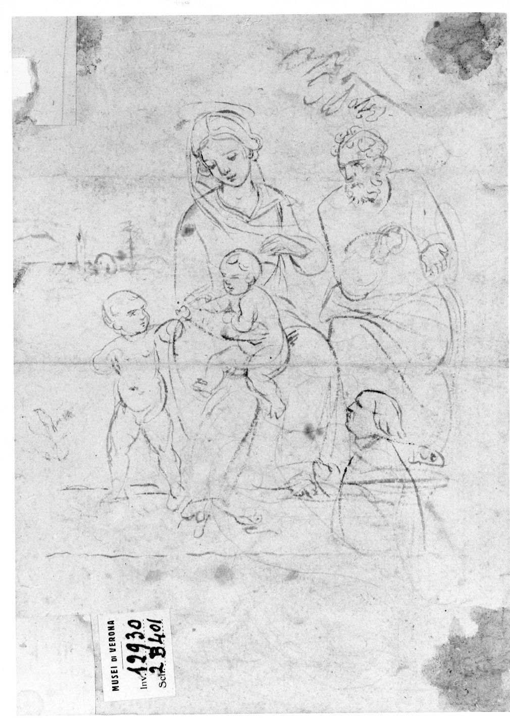 Sacra Famiglia (disegno) di Nanin Pietro (metà sec. XIX)