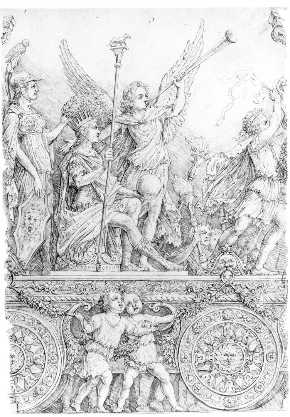trionfo di Cesare, Minerva e la Fama (disegno) di Nanin Pietro (metà sec. XIX)