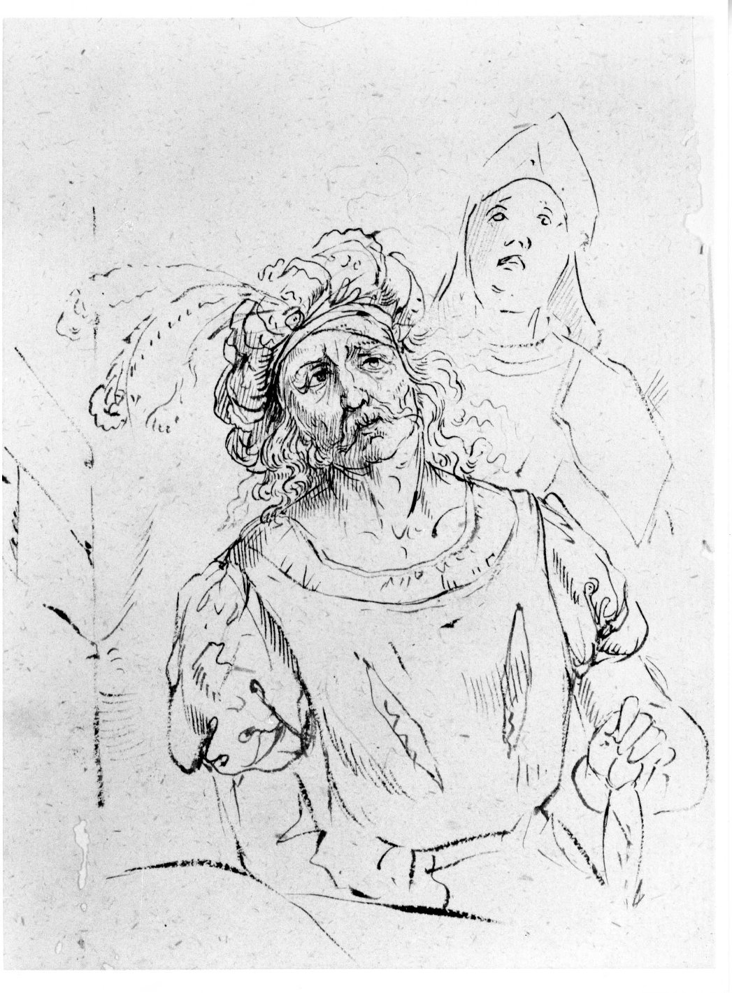 cavaliere e scudiero (disegno) di Nanin Pietro (metà sec. XIX)