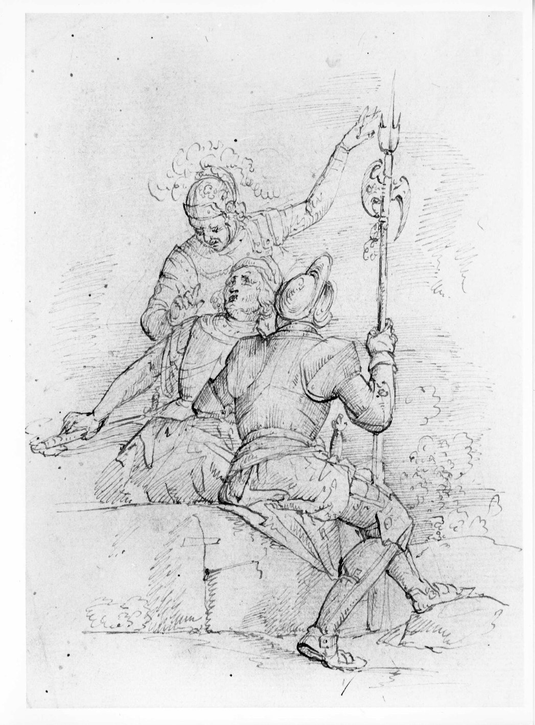 soldati a riposo (disegno) di Nanin Pietro (metà sec. XIX)