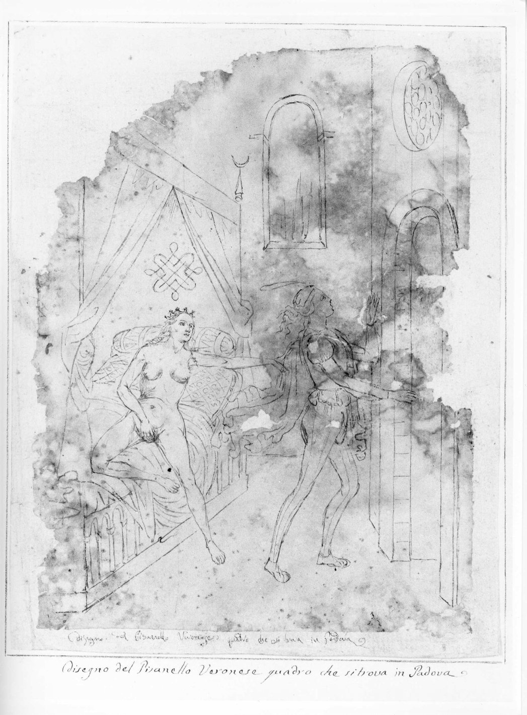 Giuseppe e la moglie di Putifarre (disegno) di Nanin Pietro (metà sec. XIX)
