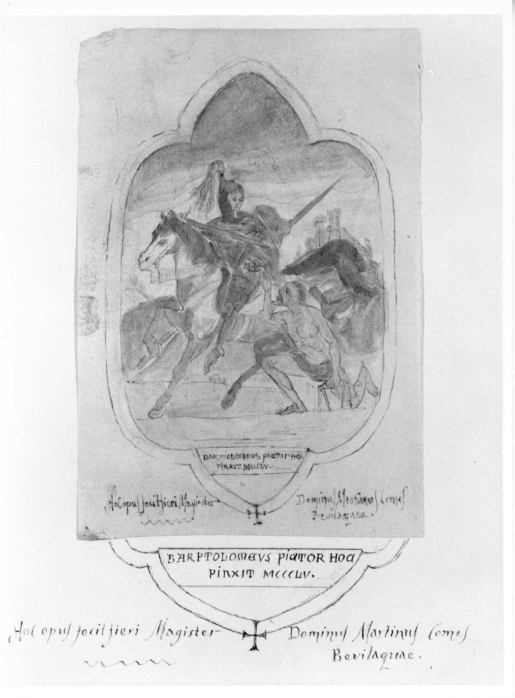 San Martino dona parte del mantello al povero (disegno) di Nanin Pietro (metà sec. XIX)