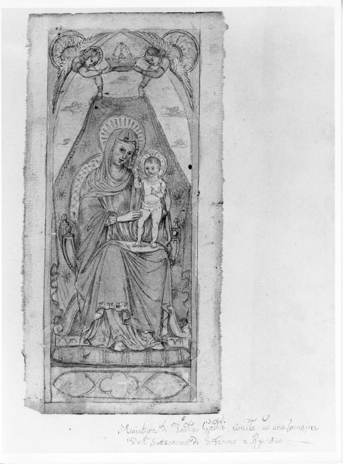 Madonna con Bambino (disegno) di Nanin Pietro (metà sec. XIX)