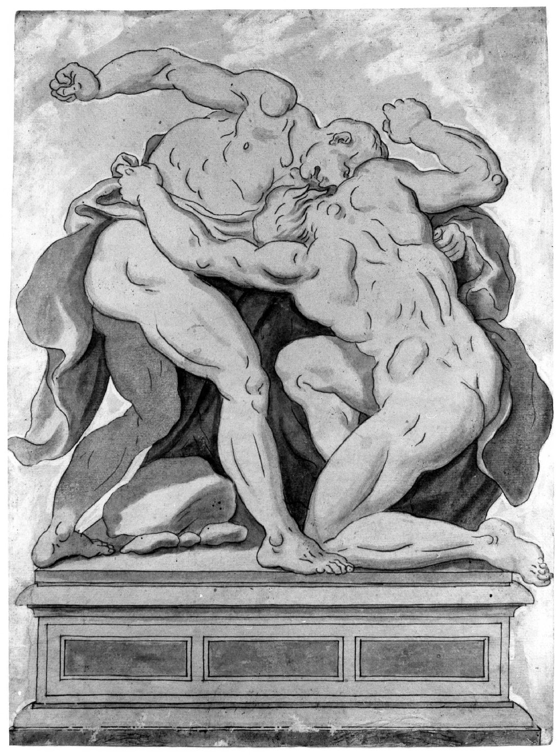 lottatori (disegno, serie) di Dorigny Ludovico (sec. XVIII)