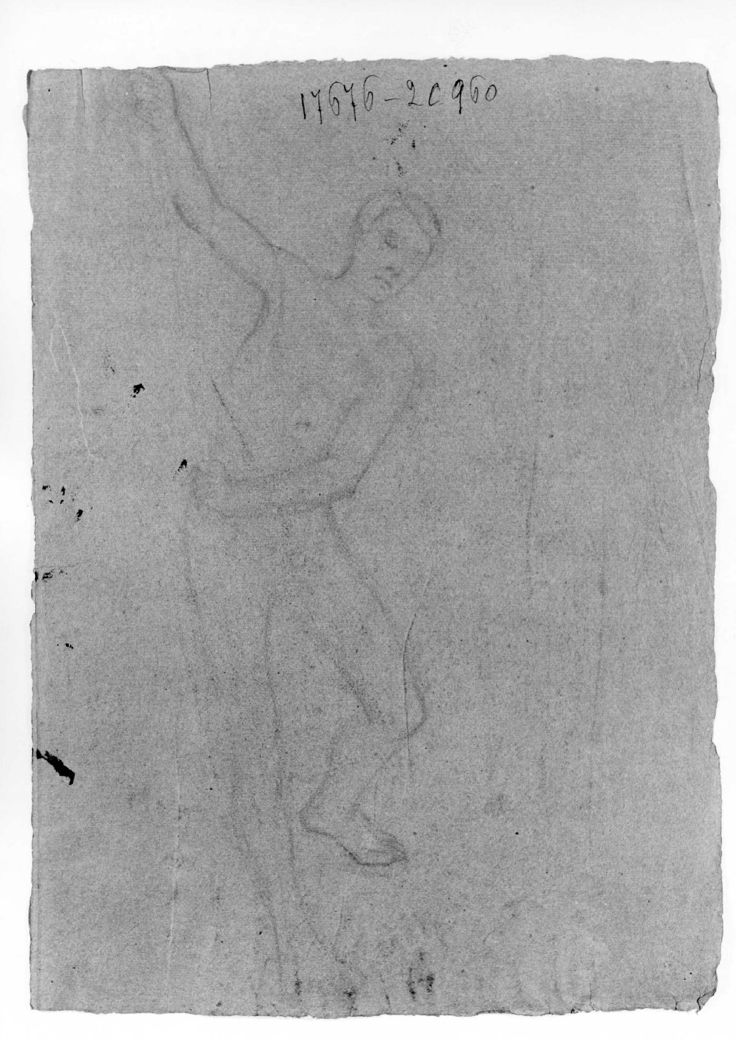 figura maschile (disegno) di Recchia Angelo (metà sec. XIX)