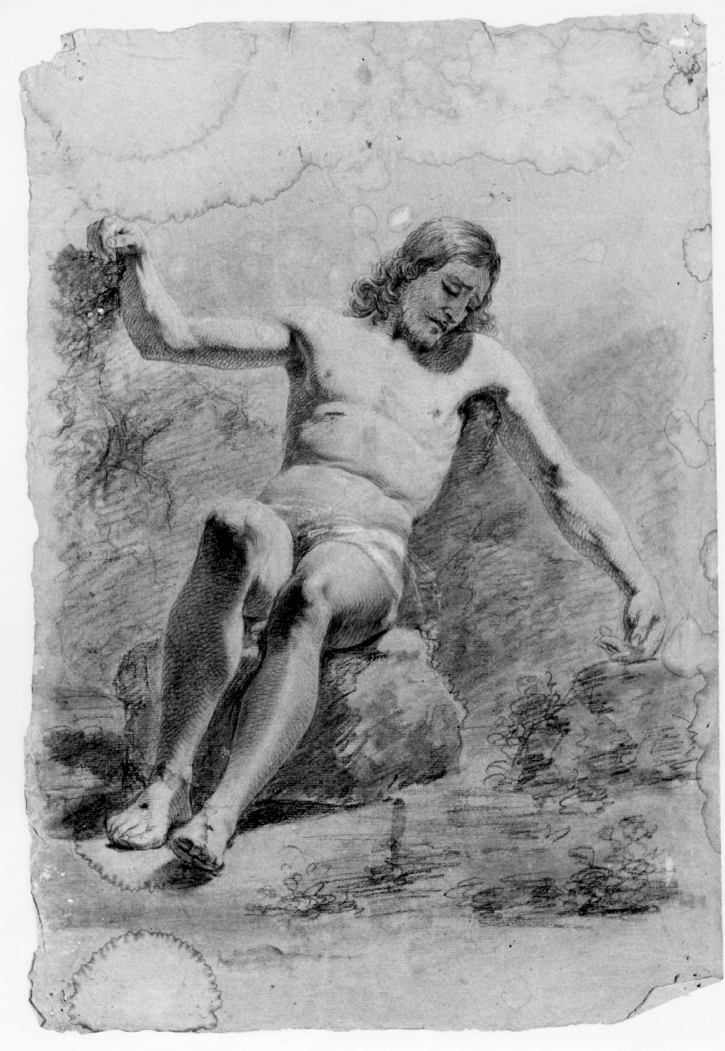 Cristo morto (disegno) di Recchia Angelo (metà sec. XIX)