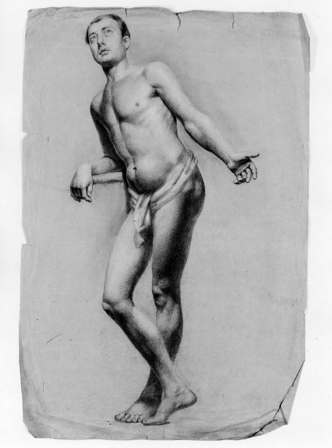 figura maschile (disegno) di Recchia Angelo (metà sec. XIX)
