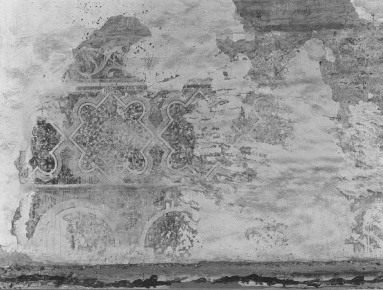 motivi decorativi geometrici (dipinto, frammento) - ambito veneto (secc. XIII/ XIV)