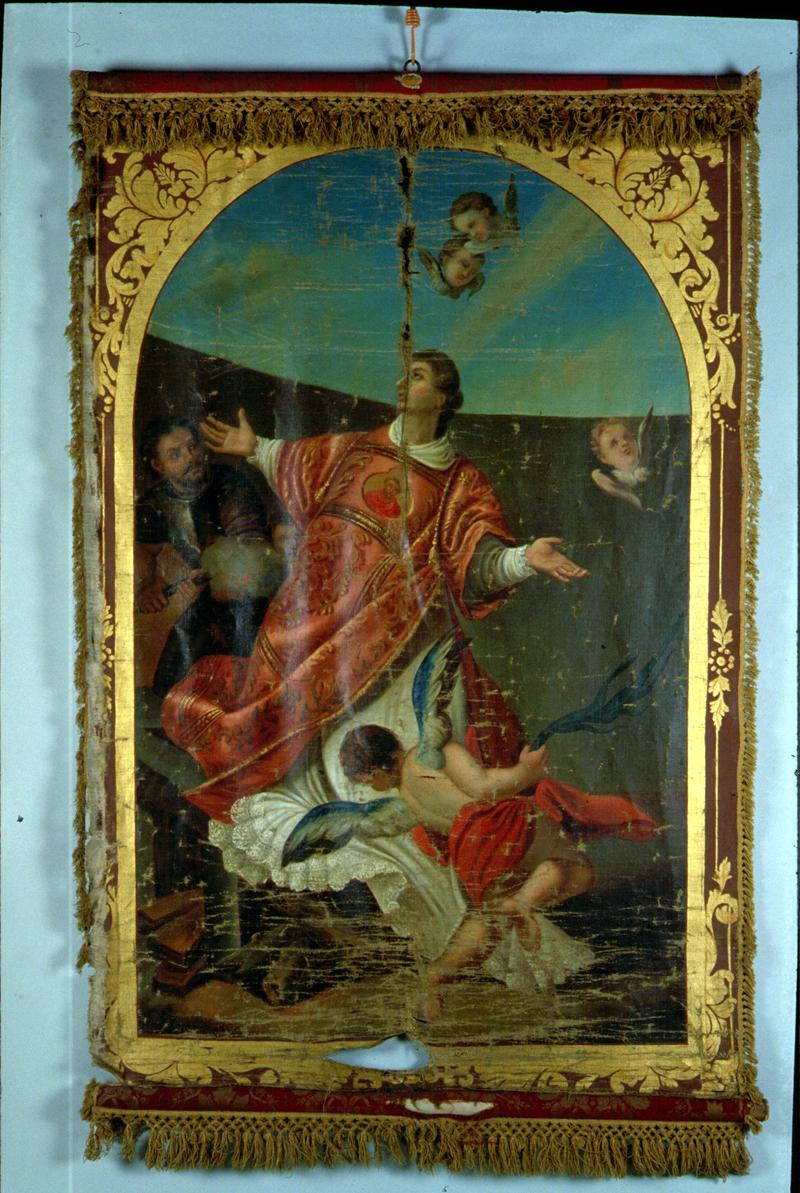 San Lorenzo; Sant'Osvaldo (stendardo processionale) - manifattura veneta (fine/inizio secc. XVIII/ XIX)