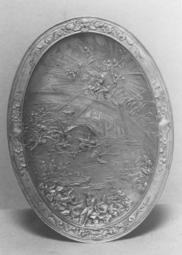 caduta degli angeli ribelli (piatto per elemosine) - ambito veneto (prima metà sec. XIX)