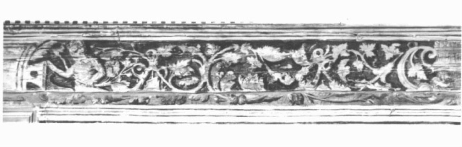 motivo decorativo con vasi, tralci, cartigli e fauni (decorazione) di Tessari Girolamo detto Girolamo Dal Santo (e aiuti) - ambito padovano (sec. XVI)