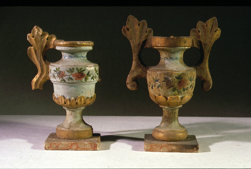 vaso d'altare con composizione floreale - bottega veneta (sec. XIX)