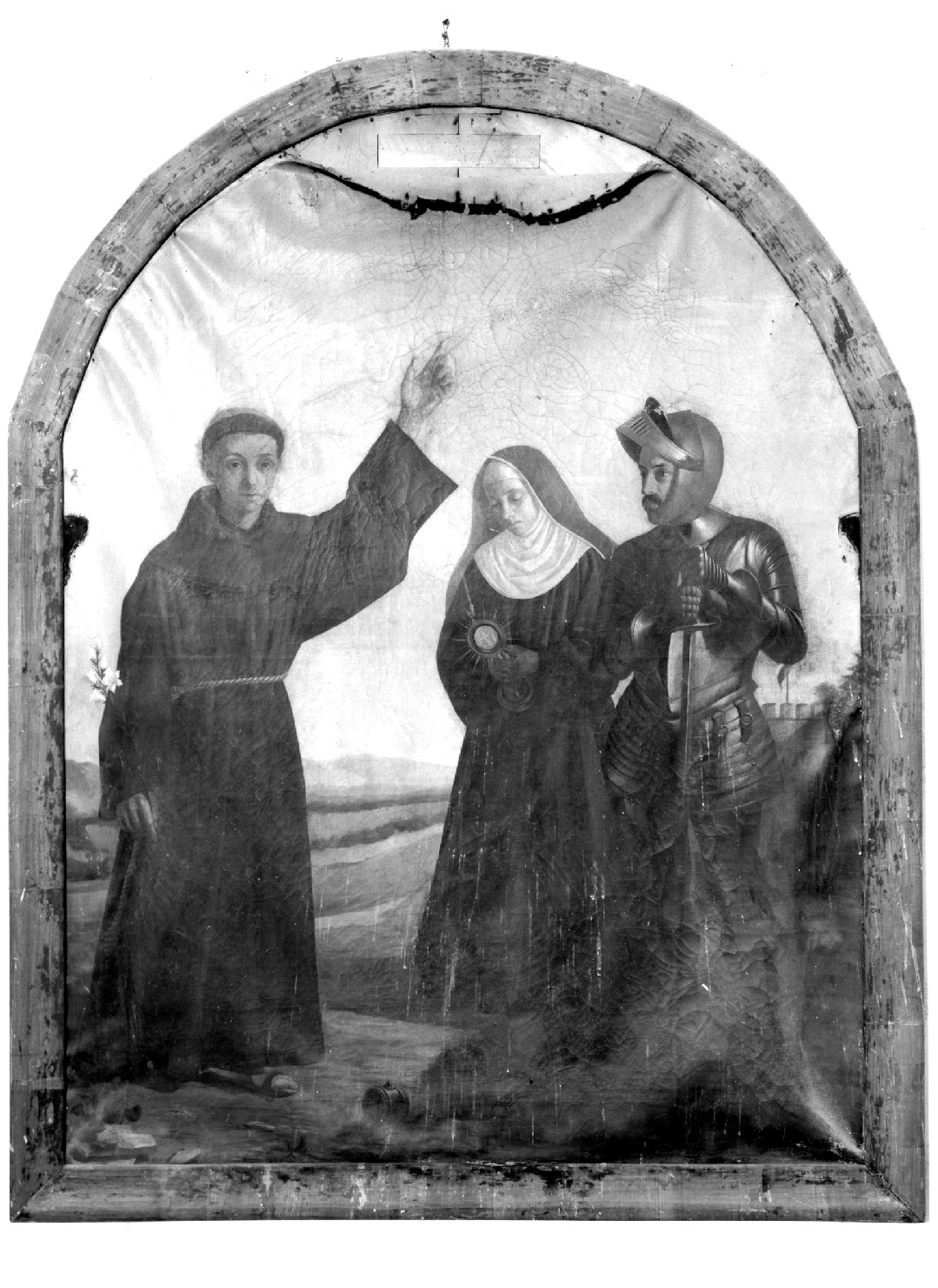 Sant'Antonio da Padova, Santa monaca e santo guerriero (dipinto) - ambito veneto (seconda metà sec. XIX)